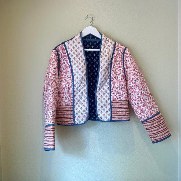 FindThy Women’s Vintage Floral Print Puffer Jacket (Women Size Small) - Picture 5 of 8